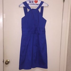 David’s Bridal size 4 Y neck dress royal blue